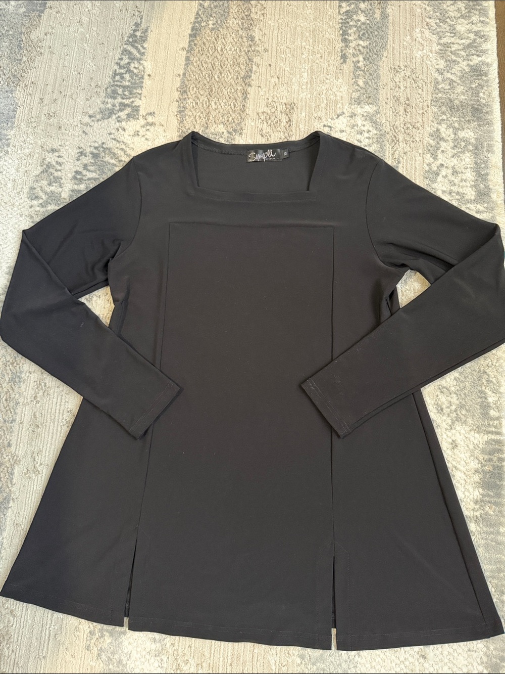 Sympli Long Sleeve Tunic in Black Size 10 Like New